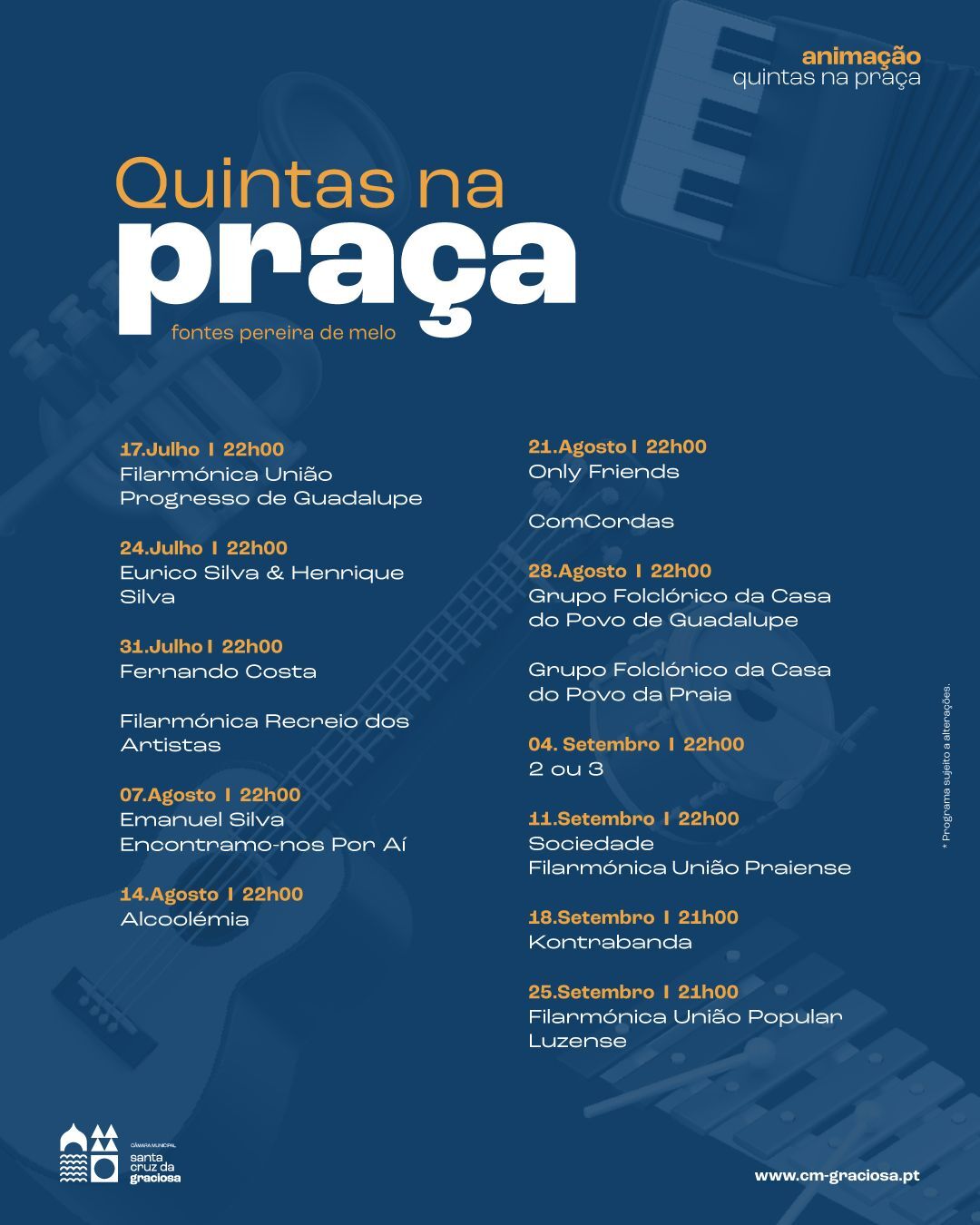 QUINTAS NA PRAÇA | Programa