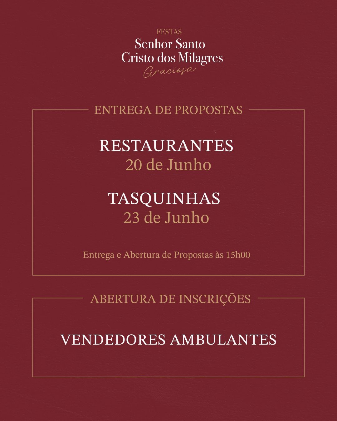 Festas do Senhor Santo Cristo dos Milagres - Graciosa